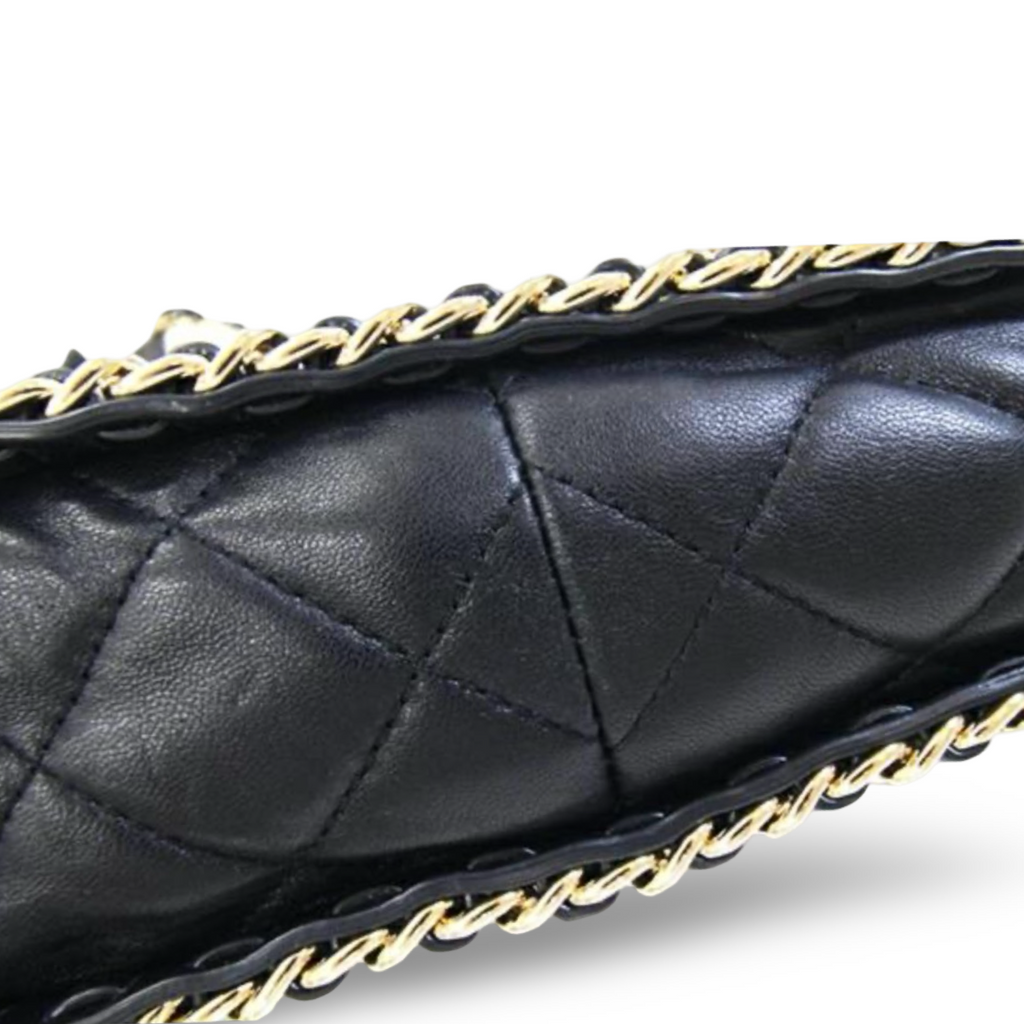 Michael Kors Chain Shoulder Bag Quilted Leather Black Gold – Pre-Owned -Very Good Condition | L’LUXE Authentics