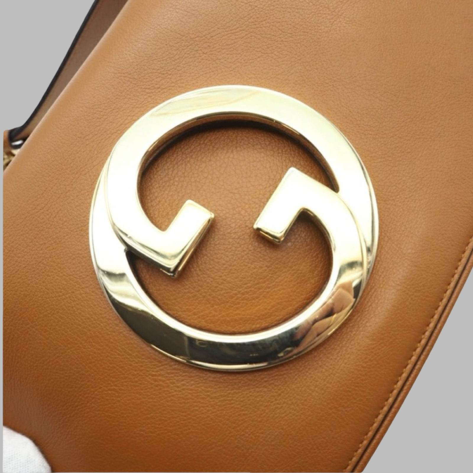 Gucci Blondie 2-Way Shoulder Bag Leather Caramel Authentic Previously Owned