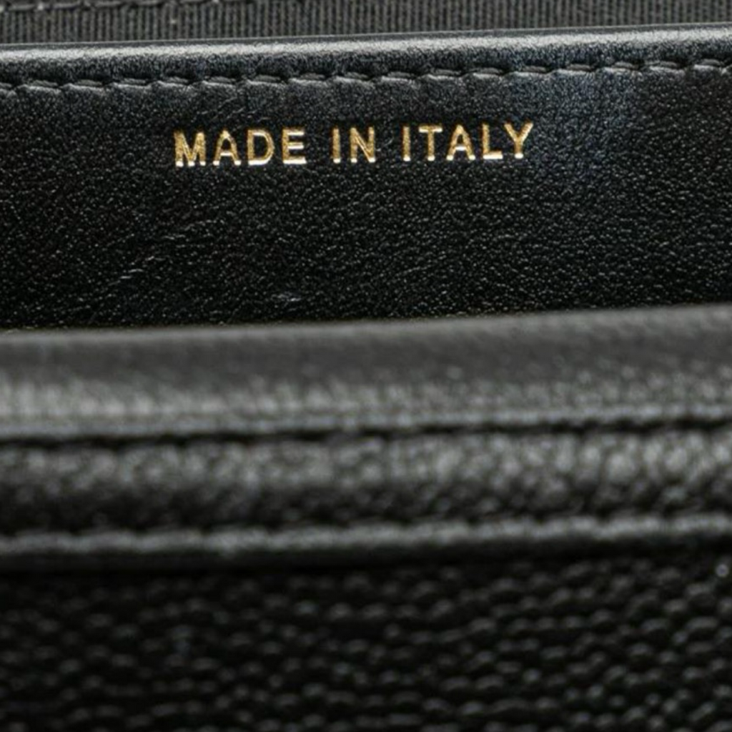 Chanel Boy Coco Mark Chain Wallet Caviar Leather Previously Owned Authentic