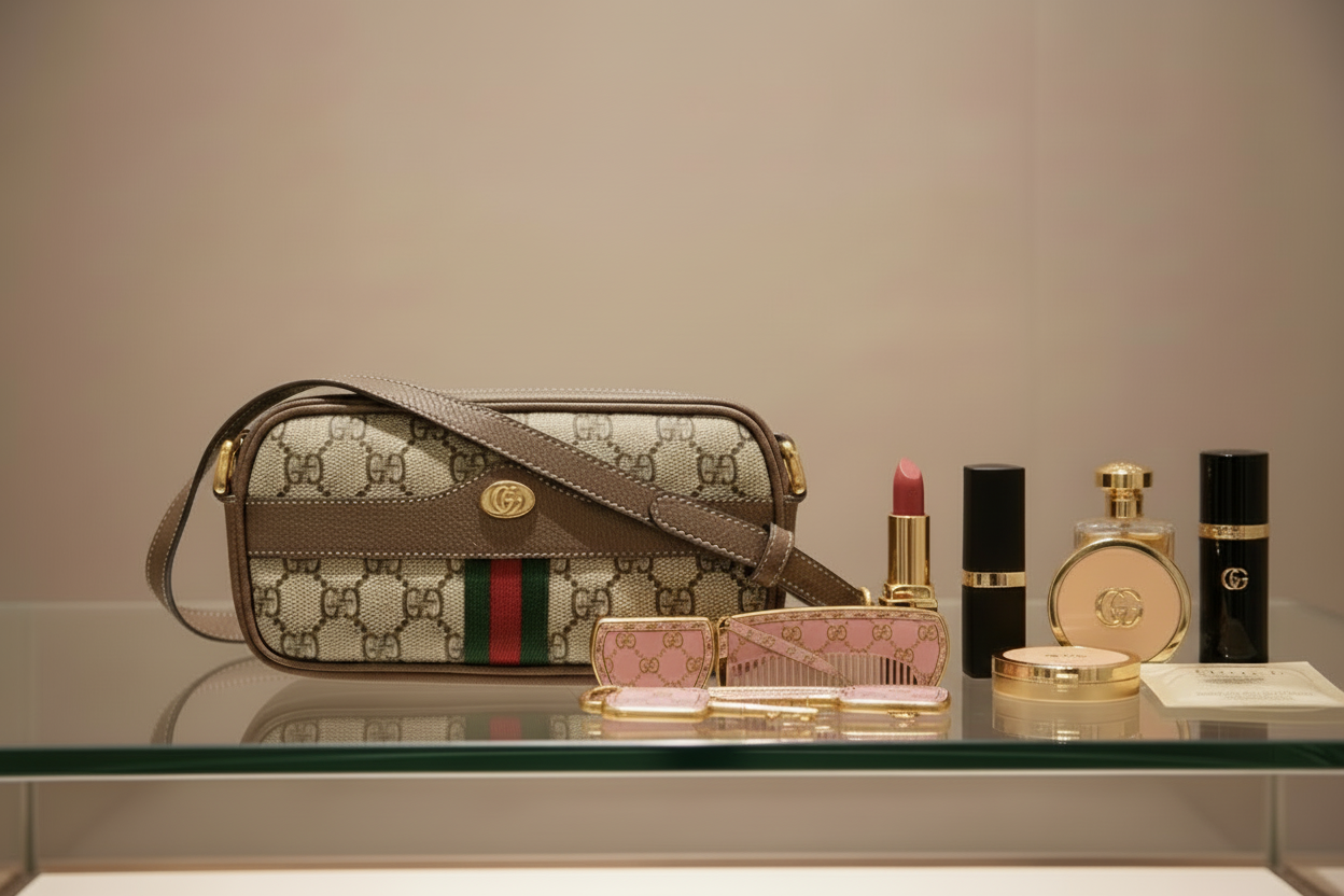 GUCCI – GG Supreme Mini Ophidia Crossbody – Brown Canvas & Leather Pristine Condition