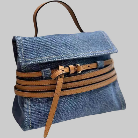Small Denim Crossbody Handle Bag | L’LUXE Handbags