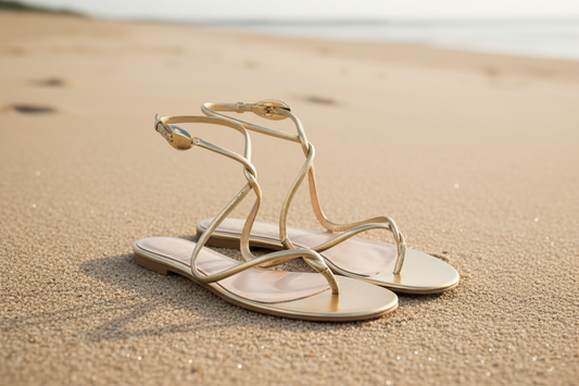 Open Toe Strappy Flat Sandals | L’LUXE Footwear