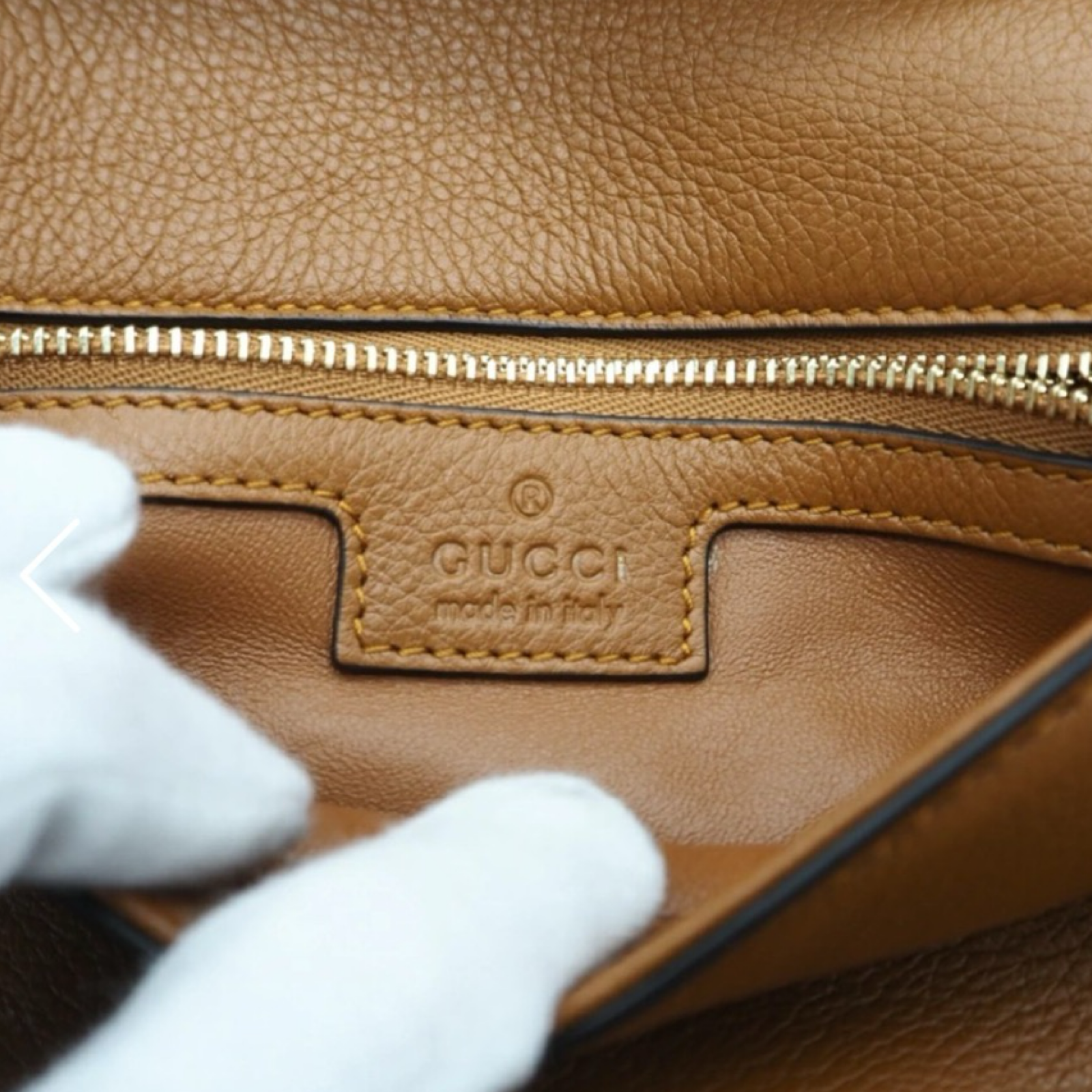 Gucci Blondie 2-Way Shoulder Bag Leather Caramel Authentic Previously Owned