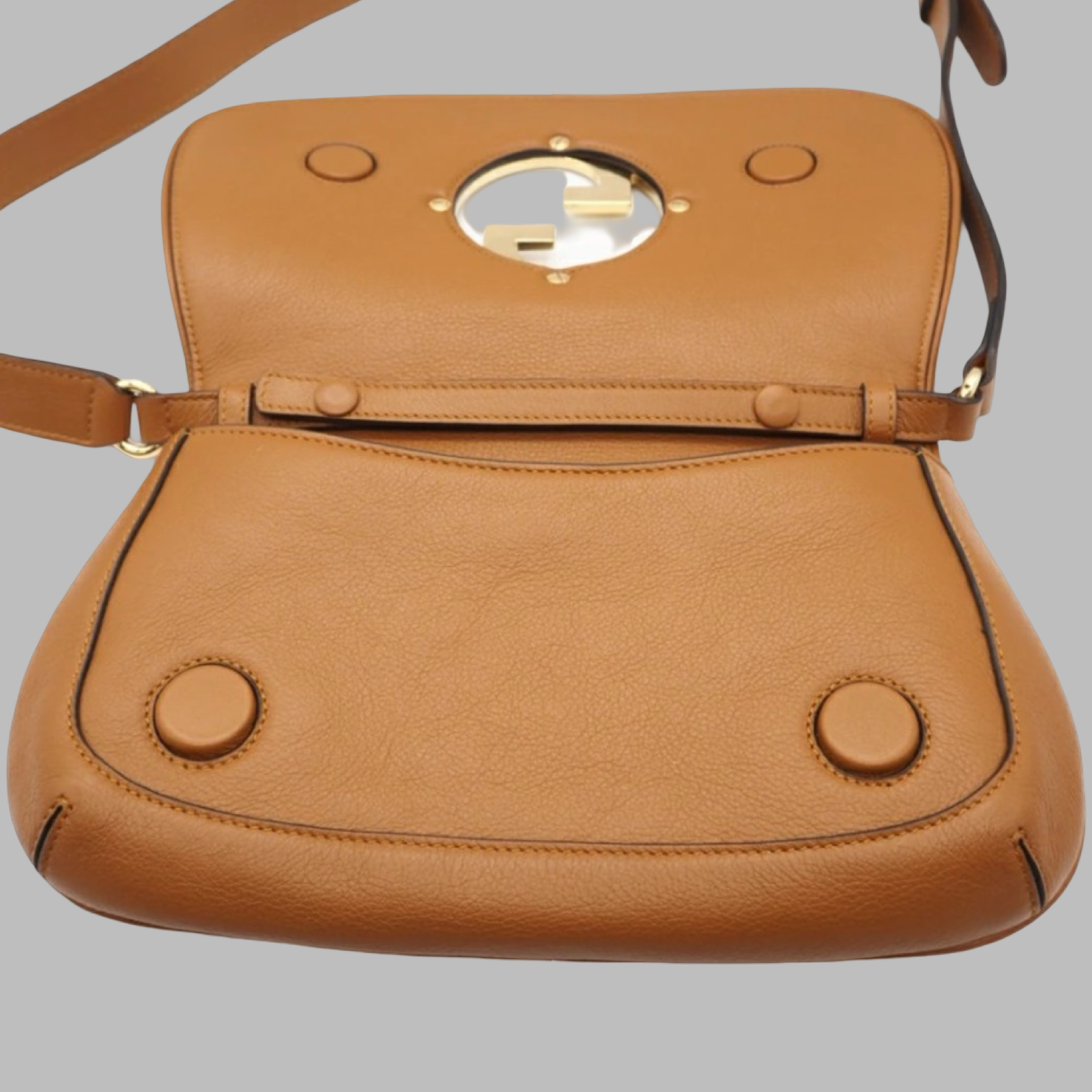 Gucci Blondie 2-Way Shoulder Bag Leather Caramel Authentic Previously Owned