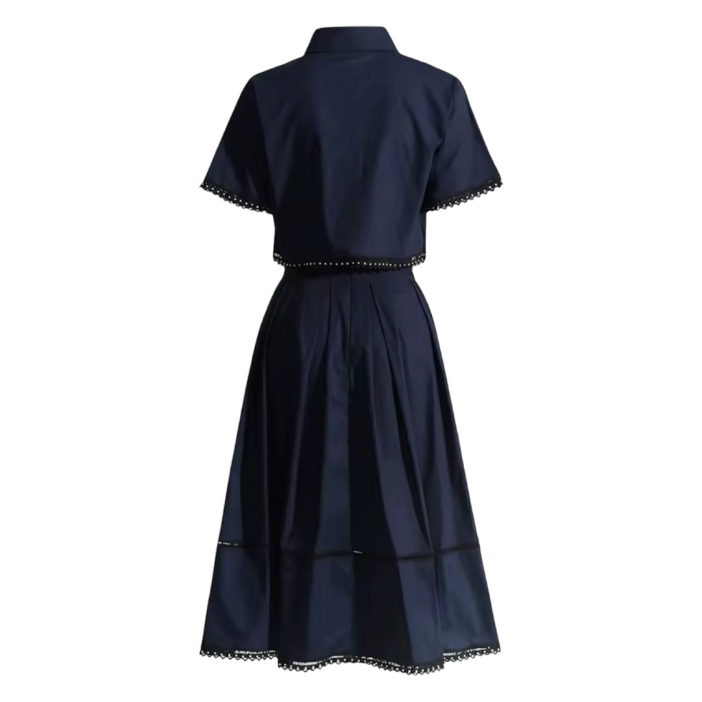 A-Lined Skirt & Lapel Top