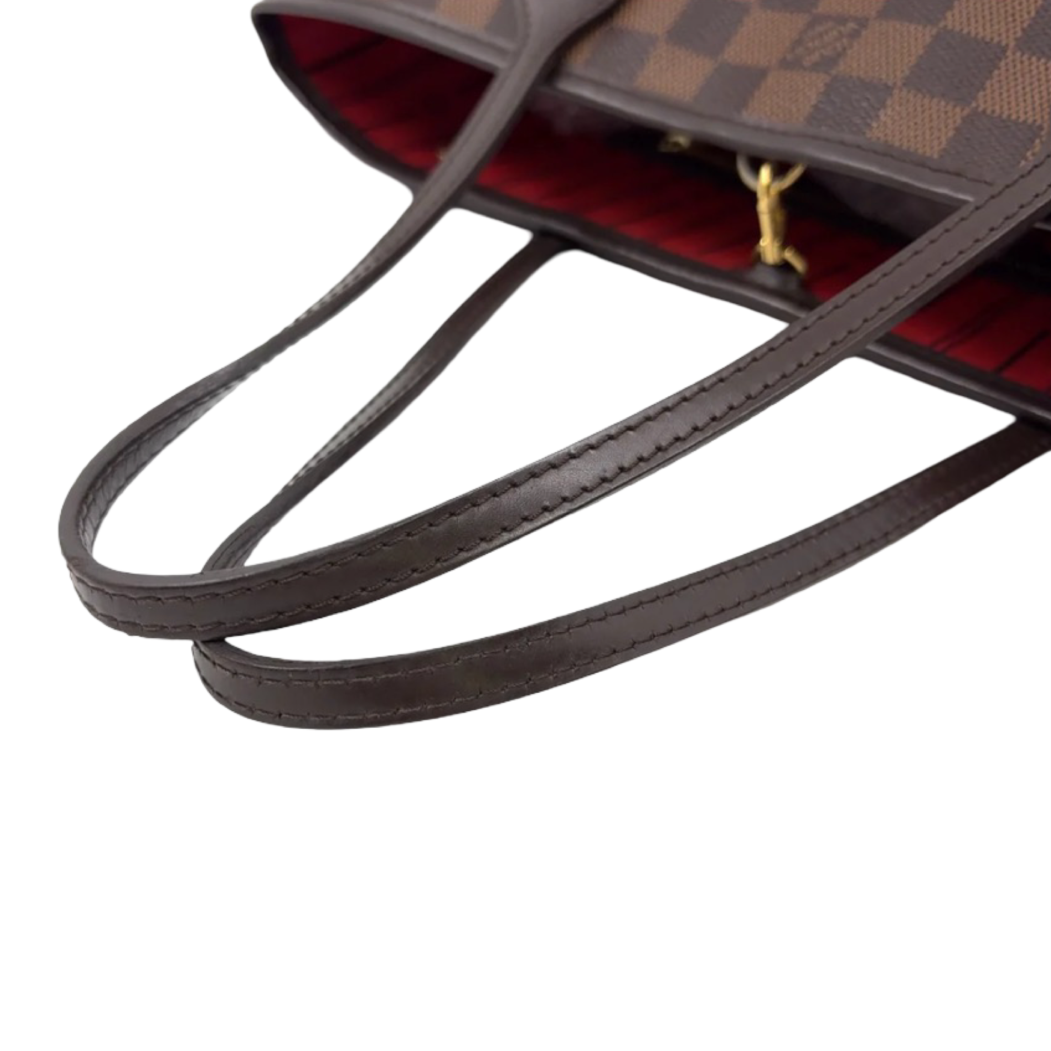 Louis Vuitton Neverfull PM Damier Ebene Tote Bag Brown Previously Owned Authentic