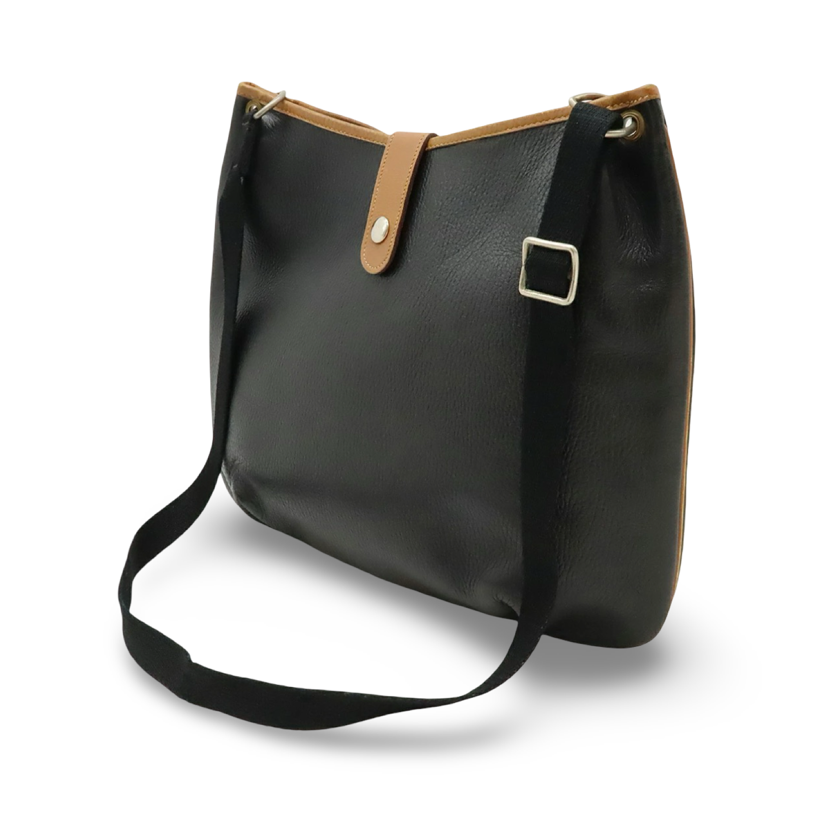 Hermès Rodeo Shoulder Bag Black Brown Leather Crossbody Vintage 1984 Previously Owned Authentic