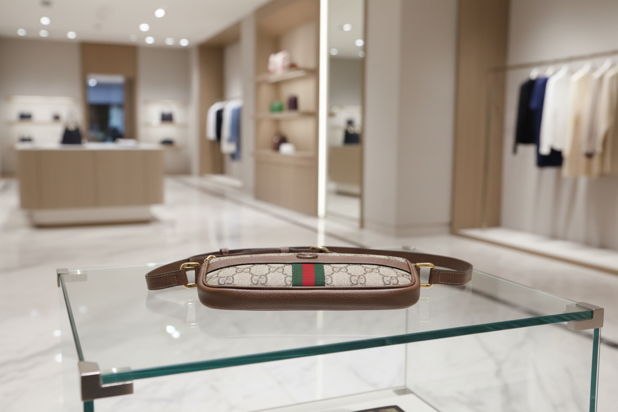 GUCCI – GG Supreme Mini Ophidia Crossbody – Brown Canvas & Leather Pristine Condition