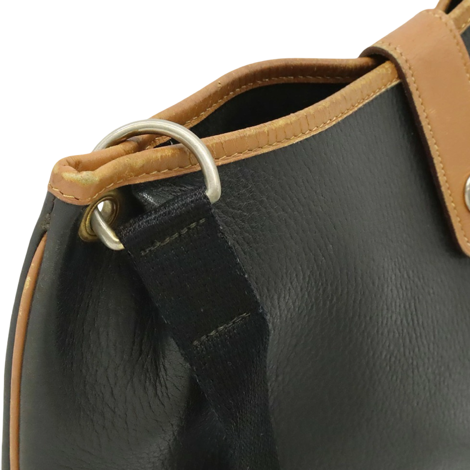 Hermès Rodeo Shoulder Bag Black Brown Leather Crossbody Vintage 1984 Previously Owned Authentic