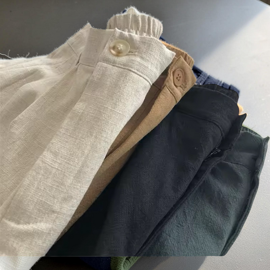 Cotton Linen High-Waist Bermuda Shorts with Pockets | L’LUXE Shorts