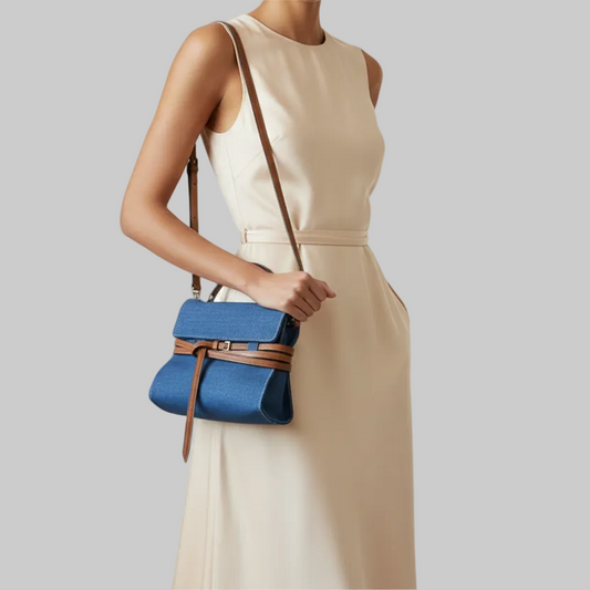 Small Denim Crossbody Handle Bag | L’LUXE Handbags