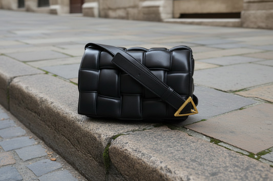 Bottega Veneta Maxi Padded Cassette Intrecciato Leather Shoulder Bag Black Gold Hardware -Pre-Owned– Good Condition | L’LUXE Authentic’s