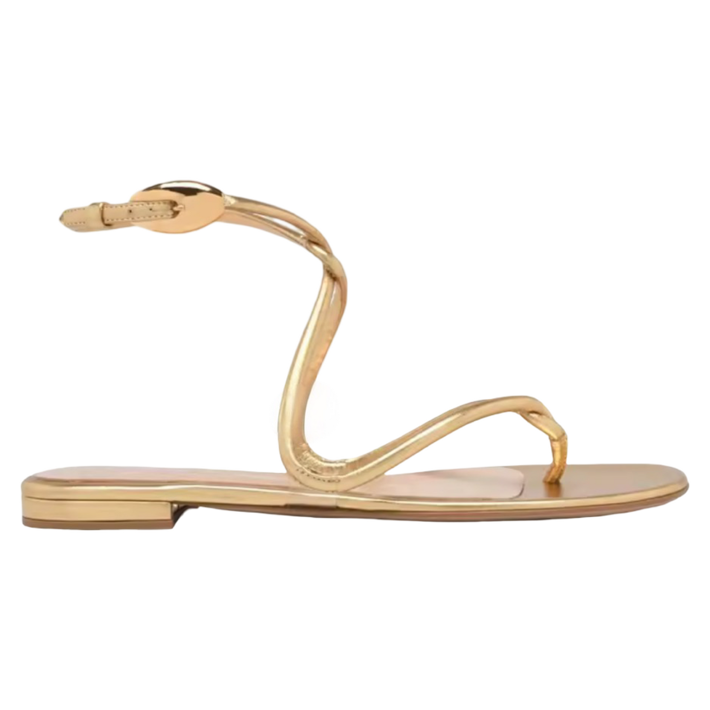 Gold & Black Strappy Flat Sandals – Open Toe Cross Strap Ankle Buckle Summer Shoes for Women