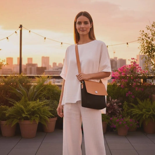 Hermès Toile Officier TPM Shoulder Bag Leather Black Natural – Previously Owned Good Condition | L’LUXE Authentic’s